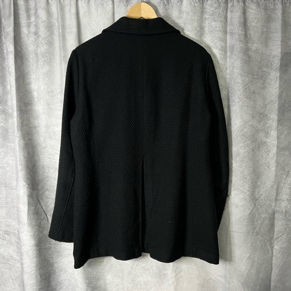 Briggs New York Black Textured Pea Coat - size 16 - Picture 6 of 10